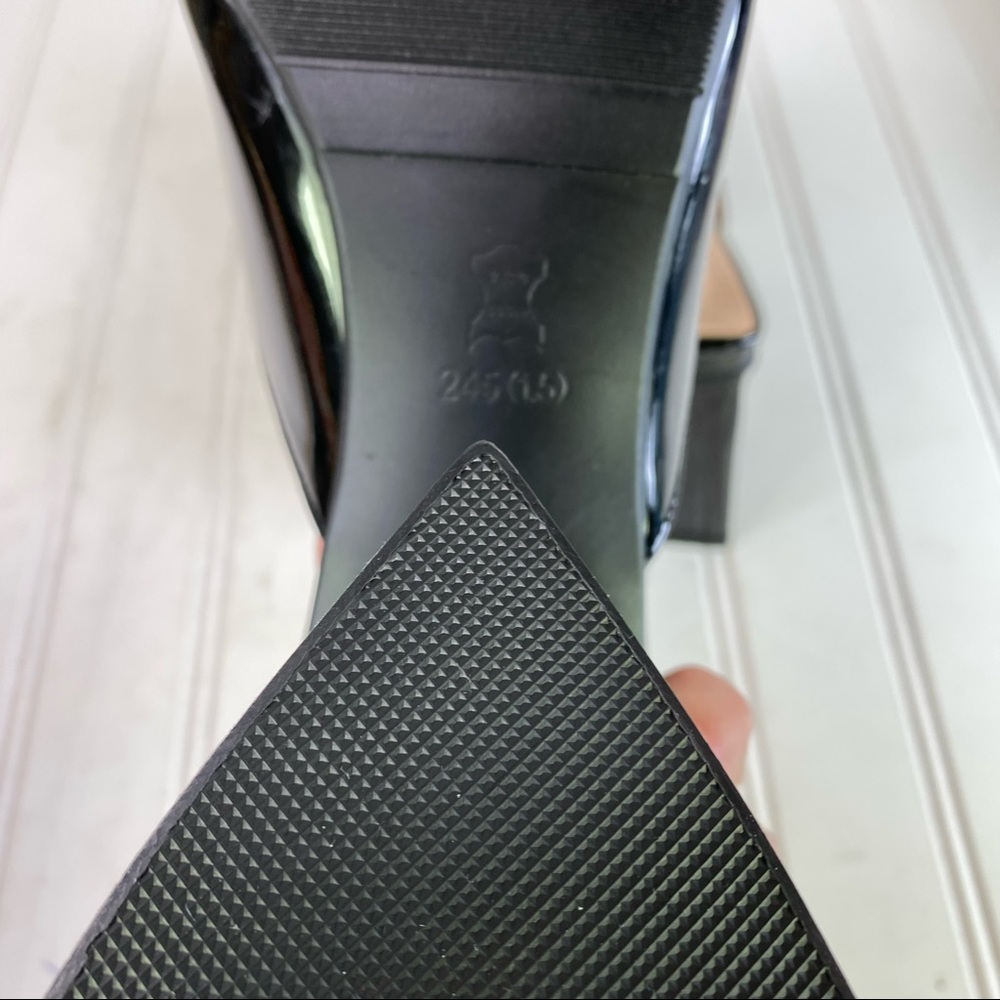 Mid Heel Block Black Patent Slides With Chunky He… - image 7